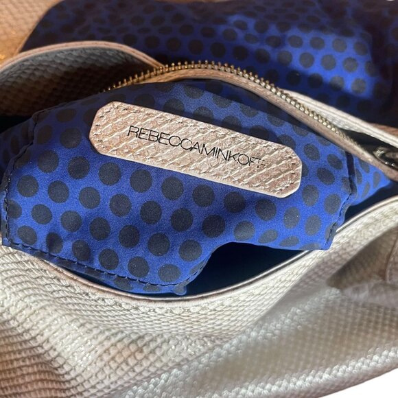 Rebecca Minkoff Gold Snake Skin Embossed Studded Leather Bag - Picture 10 of 11